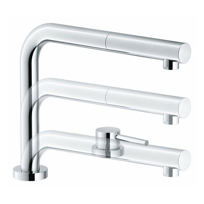 Kitchen taps for use in front of windows
