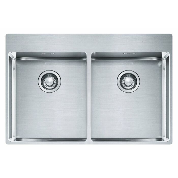 franke BXX 220 36-36 TL Box Lavello 2 vasche semifilo/filotop 77 x 51 - inox satinato