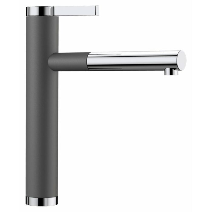 blanco LINEE-S Individual Küchenmischer mit Handbrause - Silgranit - Steingrau / Chrom