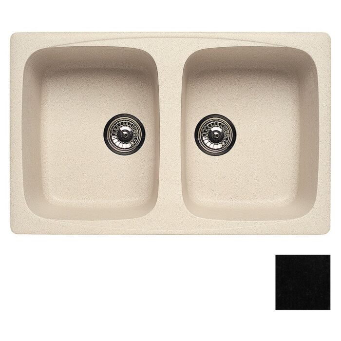 apell PT 792 GB Pietra Lavello 2 vasche cm. 79x50 - granito nero