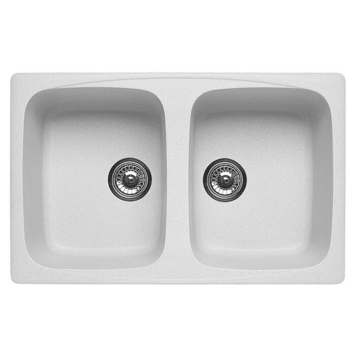 apell PT 792 GW Pietra Lavello 2 vasche cm. 79x50 - granito bianco