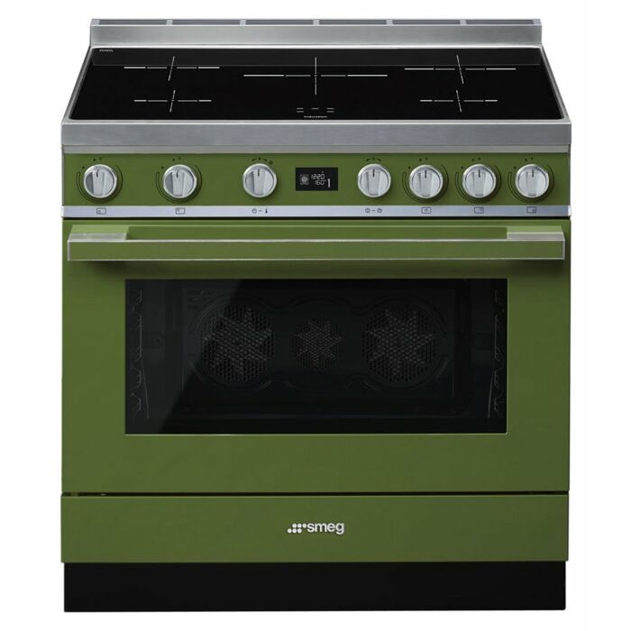 smeg design CPF9IPOG PORTOFINO Cucina da accosto con piano cottura induzione cm 90 x 60 - verde oliva