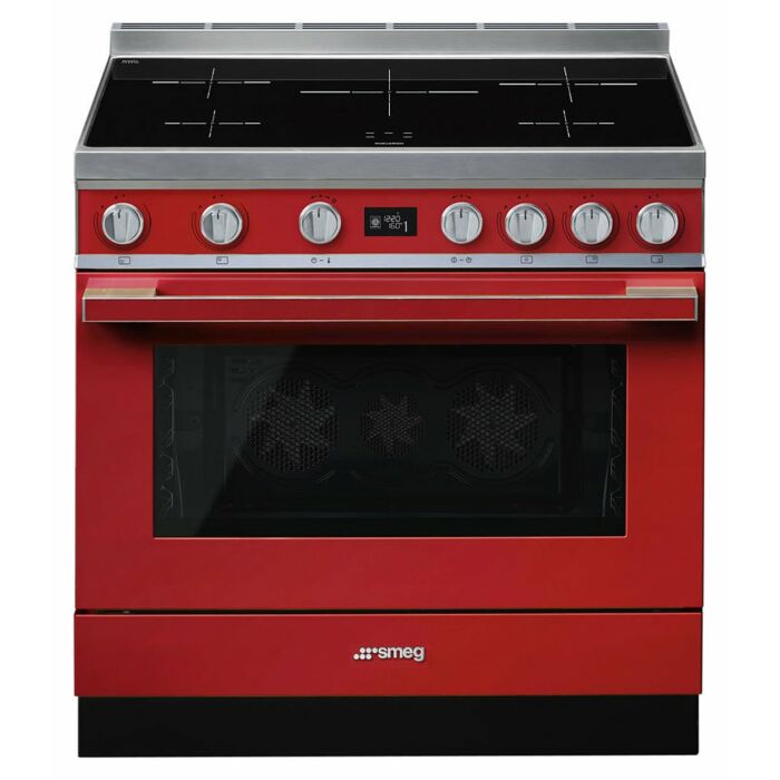 smeg design CPF9IPR PORTOFINO Cucina da accosto con piano cottura induzione cm 90 x 60 - rosso
