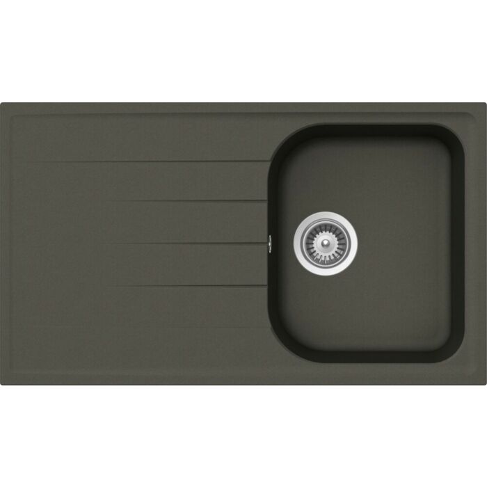 schock Lithos D100 1 Becken über/unter dem Waschbecken 86 x 50 cm mit umkehrbarem Abtropfgestell – Asphalt
