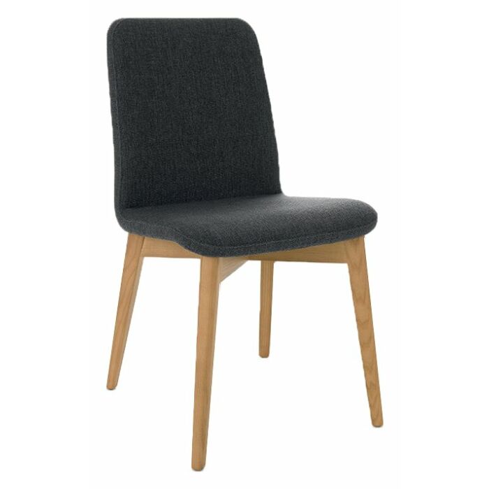 pointhouse CLOE Chaise avec structure en bois et assise en tissu | peau | cuir écologique