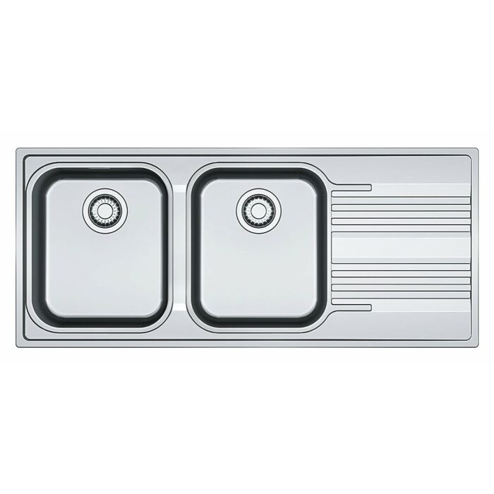franke SRX 621 Smart Lavello 2 vasche incasso 116 x 50 con gocciolatoio destro - inox satinato