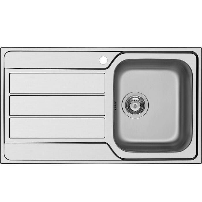 schock Master D100 DX 1 Becken-Aufsatzspüle 86 x 50 mit Abtropffläche links – Edelstahl
