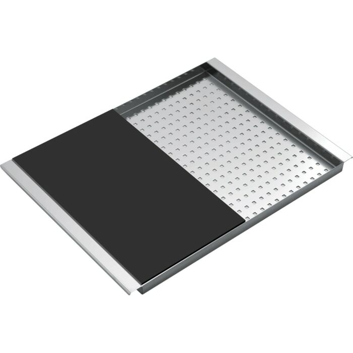 barazza 1CITN STAINLESS STEEL COVER SHOE + BLACK CUTTING BOARD
