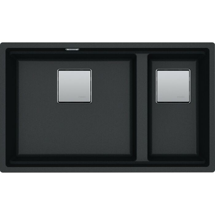 franke KNG 120 Kubus 2 1 1/2 bowl undermount sink 72 x 42 - black