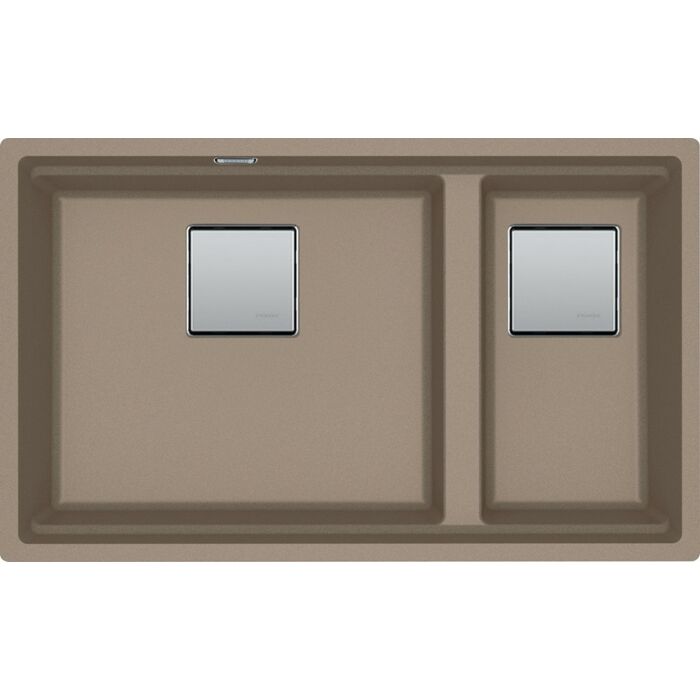 franke KNG 120 Kubus 2 1 1/2 bowl undermount sink 72 x 42 - oyster