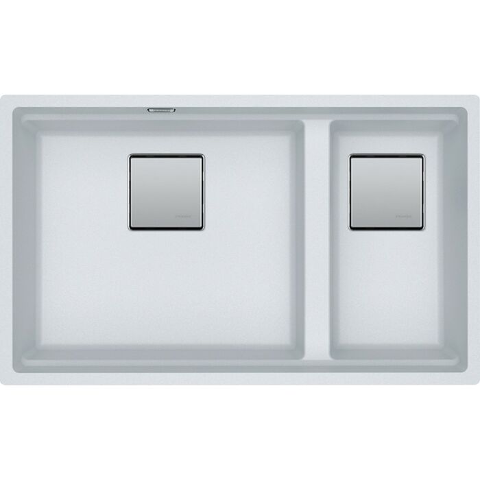 franke KNG 120 Kubus 2 1 1/2 bowl undermount sink 72 x 42 - white