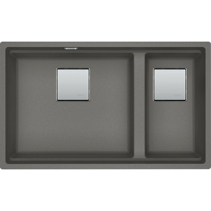 franke KNG 120 Kubus 2 1 1/2 bowl undermount sink 72 x 42 - stone grey