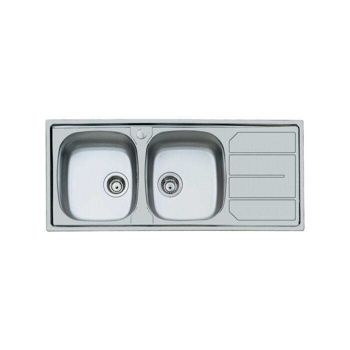 foster 1812 162 S1000 Lavello incasso cm. 116 - acciaio spazzolato 2 vasche a sinistra