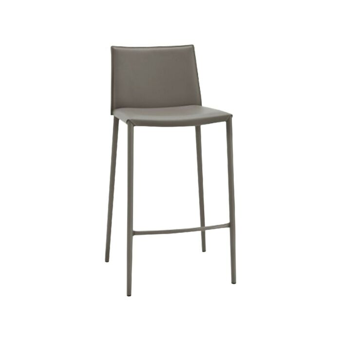 connubia BOHEME CB1393 Sgabello fisso con struttura in metallo con seduta in rigenerato di cuoio