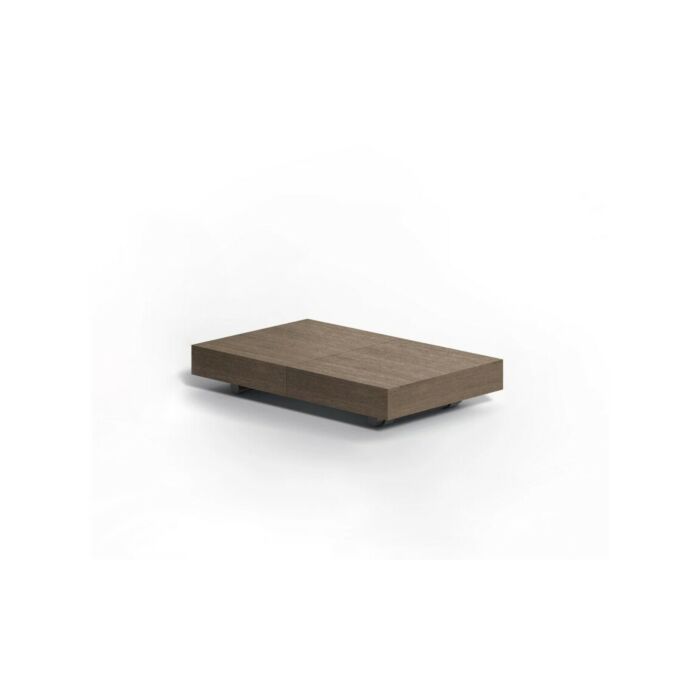 ozzio BOX LEGNO Transformable coffee table with metal structure and wooden top | natural stone sheet
