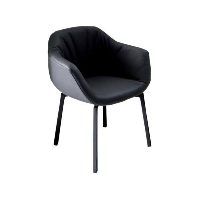 ozzio NELSON Swivel armchair entirely upholstered in leather | faux leather | velvet