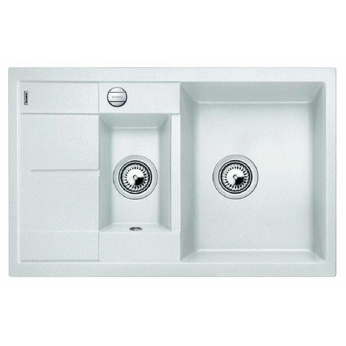 blanco METRA 6 S COMPACT Metra Einbauspüle cm. 78 x 50 silgranit - weiß - reversible Abtropffläche