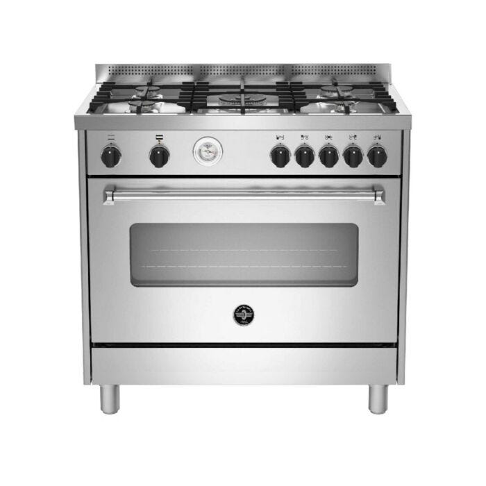 la germania AMN965GXT Americana KÜCHE VON ACCOSTO CM. 90 X 60 - INOX 1 GASOFEN + 5 GASVERBRENNUNGEN