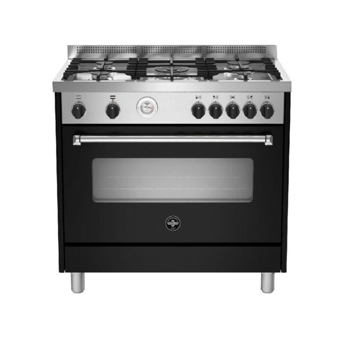 la germania AMN965GNET Americana KÜCHE VON ACCOSTO CM. 90 X 60 - SCHWARZ 1 GASOFEN + 5 GASVERBRENNUNGEN