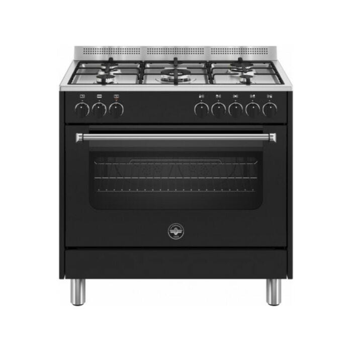la germania AMN965ENEV/24 Americana Markante Küche cm. 90 x 60 - schwarz 1 elektrischer Ofen + 5 Gasbrenner