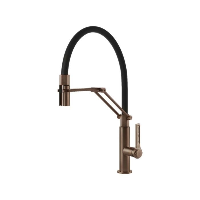 gessi 60055.708 Officine Küchenmischer mit Brause – gebürstetes Kupfer