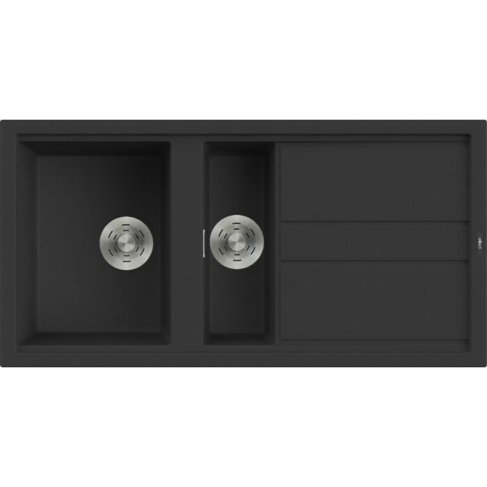 elleci Best 475 Lavello incasso 100 x 51 - granitek - nero - gocciolatoio reversibile