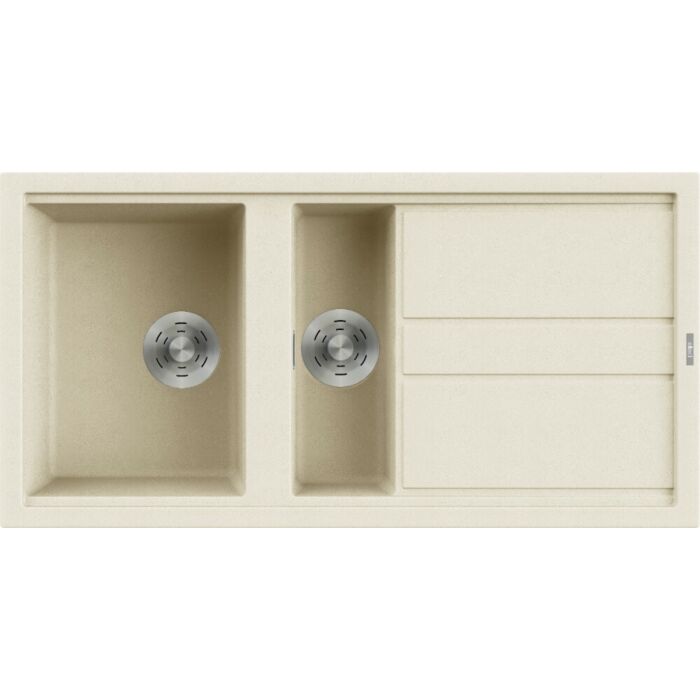 elleci Best 475 Lavello incasso 100 x 51 - granitek - bianco antico - gocciolatoio reversibile