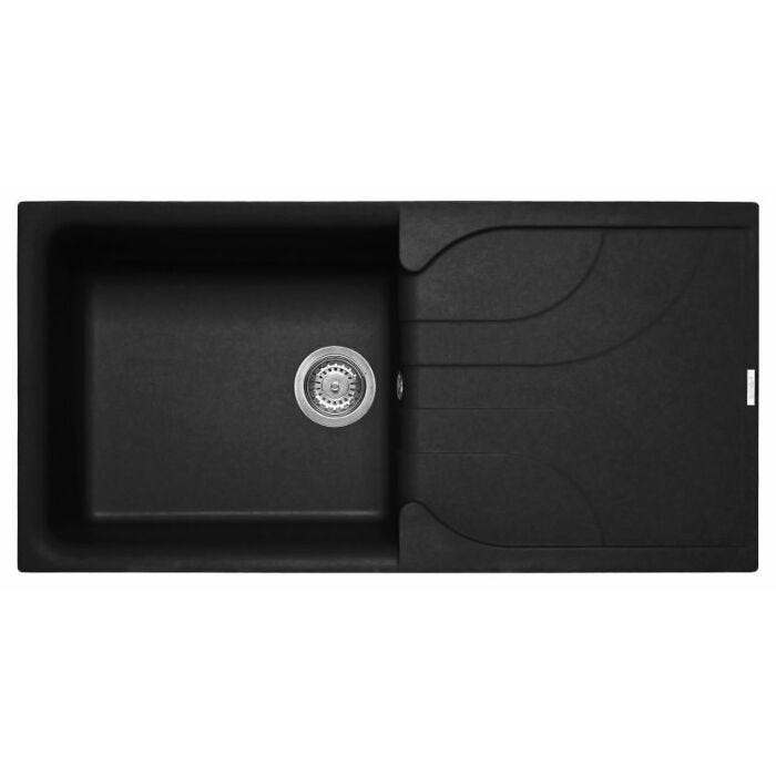 elleci Ego 480 Ego Built-in sink 100 x 50 - granitek - black - reversible drip