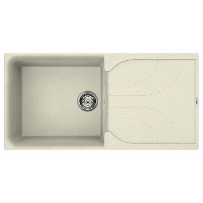 elleci Ego 480 Ego Built-in sink 100 x 50 - granitek - antique white - reversible drainer