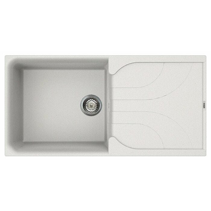 elleci Ego 480 Ego Built-in sink 100 x 50 - granitek - white - reversible drainer