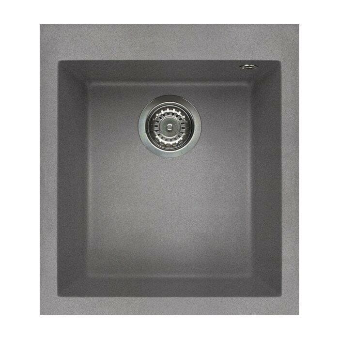 elleci Quadra 100 Quadra Standard Built-in sink 41 x 50 - granitek - cement