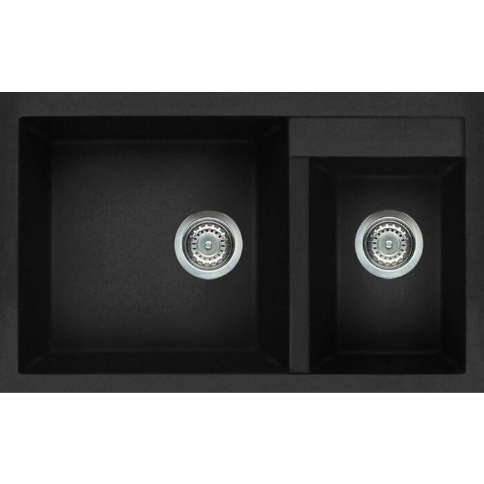 elleci Quadra 440 Quadra Standard Lavello incasso 82 x 50 - granitek - nero