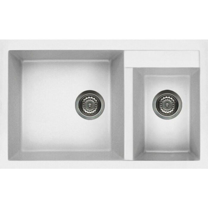 elleci Quadra 440 Quadra Standard Lavello incasso 82 x 50 - granitek - bianco