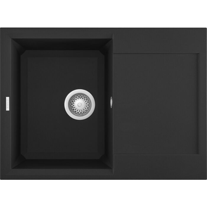 elleci Easy 135 Easy Einbauwaschbecken 68 x 50 - Granitek - schwarz - umschaltbarer Tropf