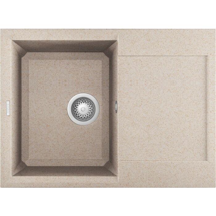 elleci Easy 135 Easy Einbauwaschbecken 68 x 50 - Granitek - Hafer - umschaltbare Auffangschale