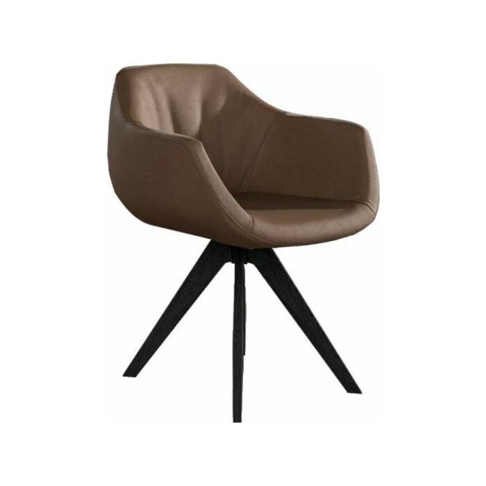 ozzio DELIA Armchair with beech base and leather upholstered seat | faux leather | velvet