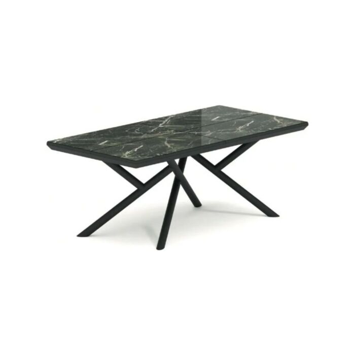 ozzio RANDOM Tavolo allungabile con struttura in metallo e piano in legno | cemento | marble glass