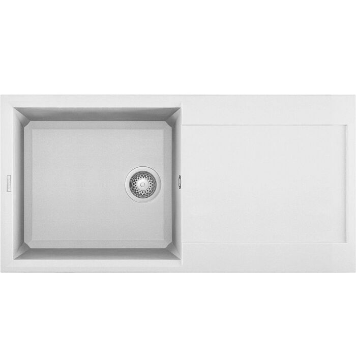 elleci Easy 480 Easy Lavello incasso 100 x 50 - granitek - bianco - gocciolatoio reversibile
