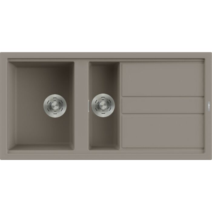 elleci Best 475 Best Lavello incasso 100 x 51 - keratek plus - dove grey - gocciolatoio reversibile
