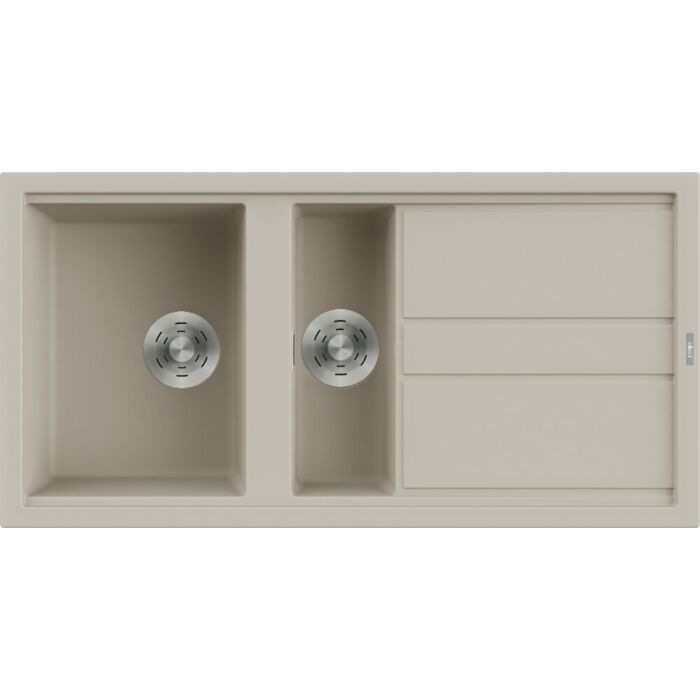 elleci Best 475 Best Lavello incasso 100 x 51 - keratek plus - champagne - gocciolatoio reversibile