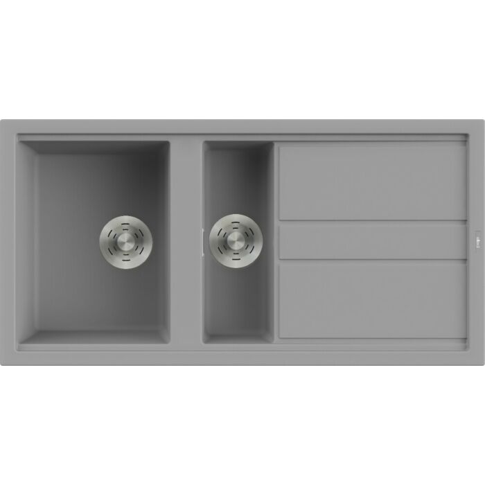 elleci Best 475 Best Lavello incasso 100 x 51 - keratek plus - light grey - gocciolatoio reversibile
