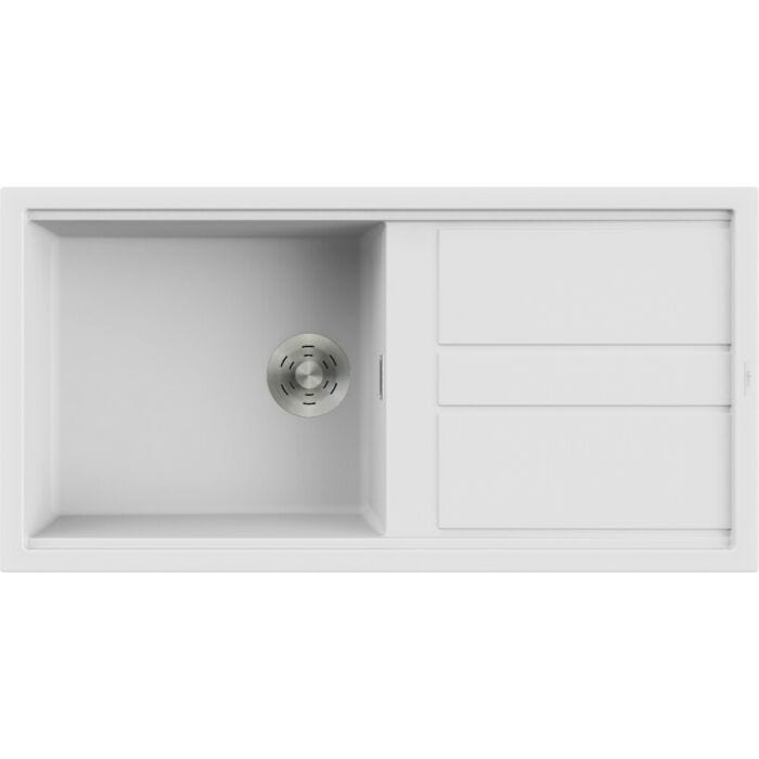 elleci Best 480 Lavello incasso 100 x 51 - keratek plus - white - gocciolatoio reversibile