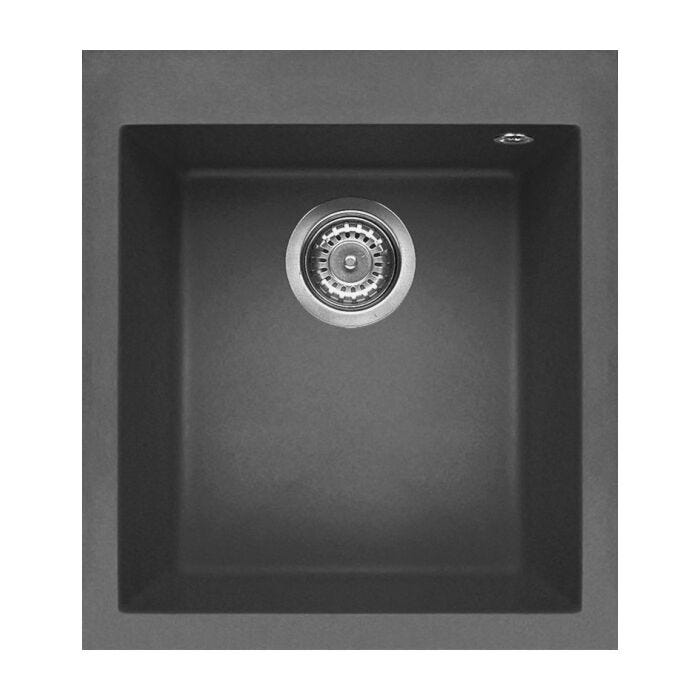 elleci Quadra 100 Quadra Standard Built-in sink 41 x 50 cm - keratek plus - dark gray