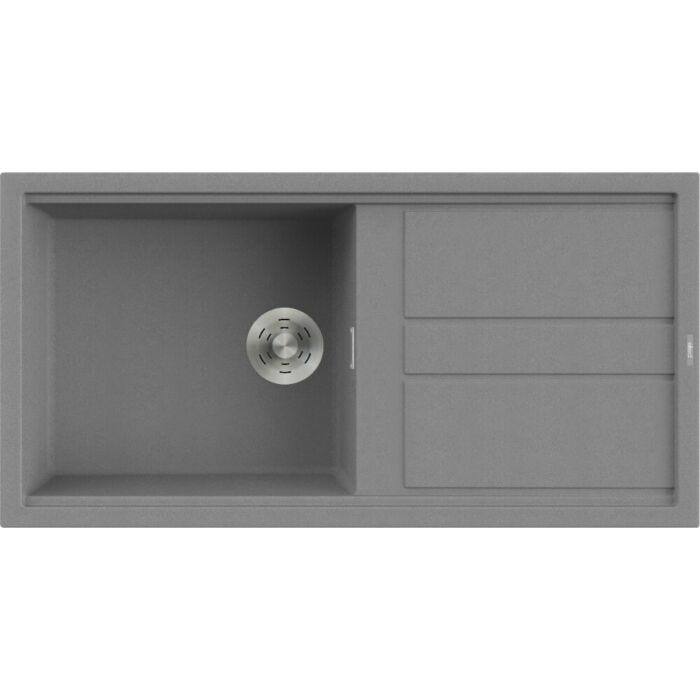 elleci Best 480 Lavello incasso 100 x 51 cm - metaltek - titanium - gocciolatoio reversibile