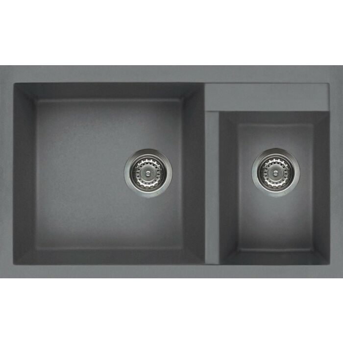 elleci Quadra 440 Quadra Standard Lavello incasso 82 x 50 cm - metaltek - titanium