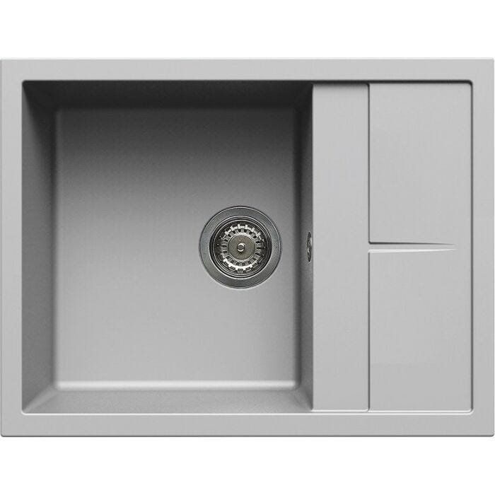 elleci Unico 125 Unico Einbauwaschbecken 65 x 50 - Metaltek - Aluminium - umschaltbarer Abtropffläche