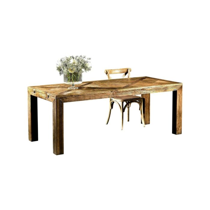 guarnieri OLMO Tavolo rettangolare | quadrato con piano in legno intarsiato e struttura in legno naturale