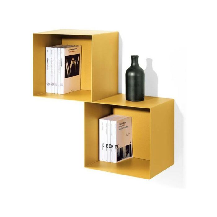 pezzani TWIN Libreria a parete in acciaio verniciato