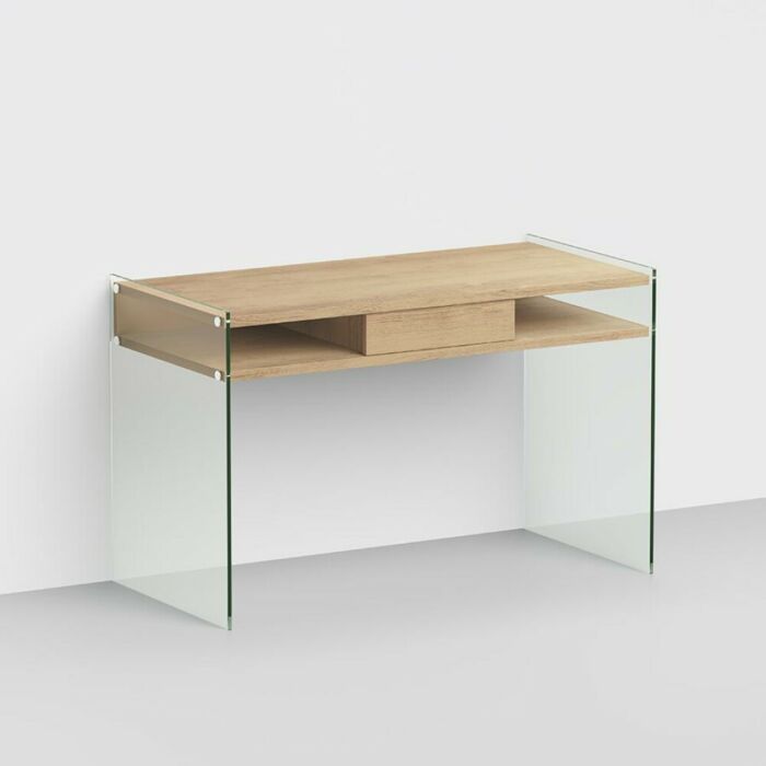 pezzani SPACE Desk with glass structure and laminate top