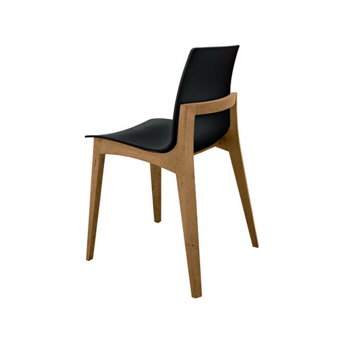 fgf MABEL Sedia con struttura in legno e seduta in polipropilene | ecopelle | microfibra | velluto
